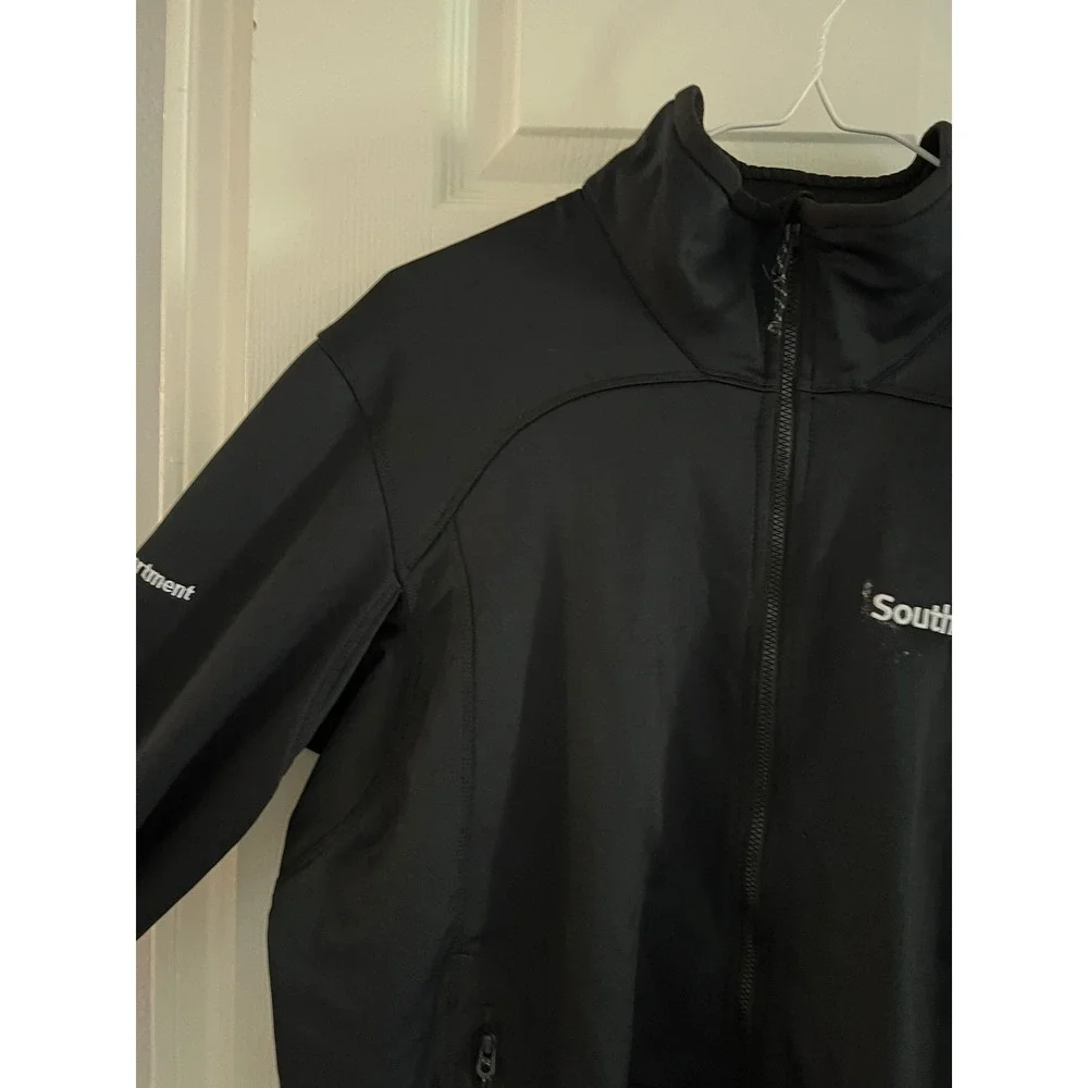 Eddie‎ Bauer Southwest Jacket Mens Large Full Zip Softshell Micro Fleece Black